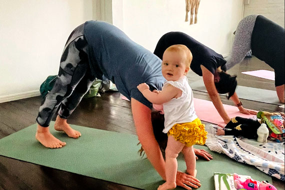 mums and bubs yoga at the everyday mums hub in Ipswich
